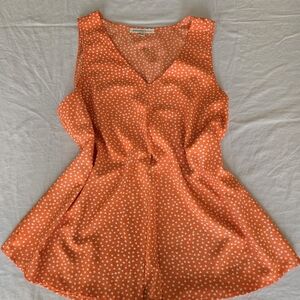 Daniel Rainn Vibrant Orange Top with White Heart Motif